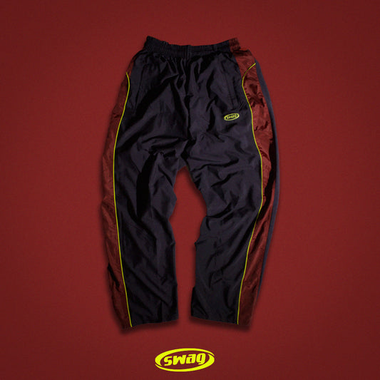 swag track pants ( burgundy & yellow )